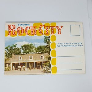 Rock City atop Lookout Mountain near Chattanooga Tennessee fold out postcard