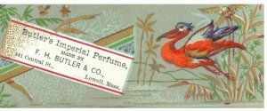 Bookmark F.H. Butler & Co. Butler's Imperial Perfume Victorian Trade Card P95