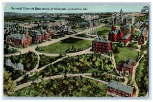 c1910 General View University Missouri Buildings Columbia Missouri MO Postcard