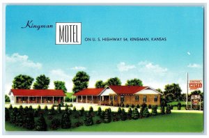 c1950 Kingman Motel On US Highway Cottages Restaurant Kingman Kansas KS Postcard