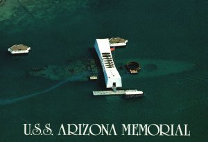 Vintage Postcard The U.S.S. Arizona Memorial at Pearl Harbor Hawaii HI