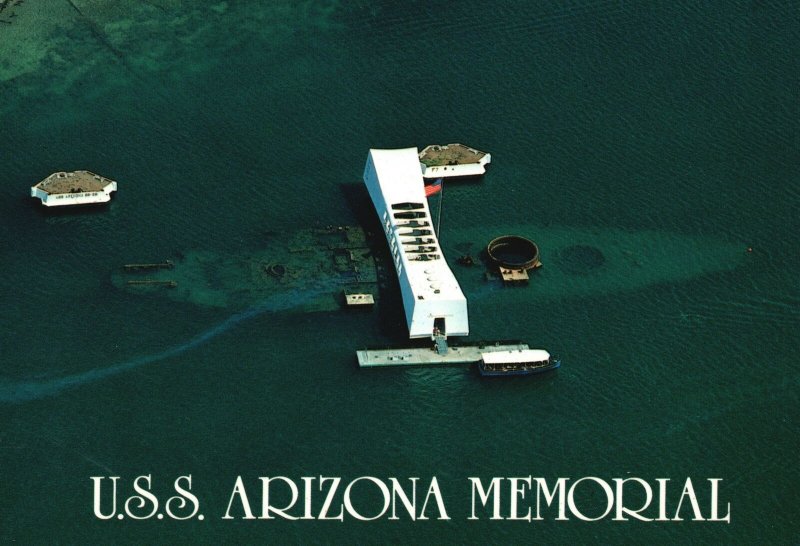 Vintage Postcard The U.S.S. Arizona Memorial at Pearl Harbor Hawaii HI