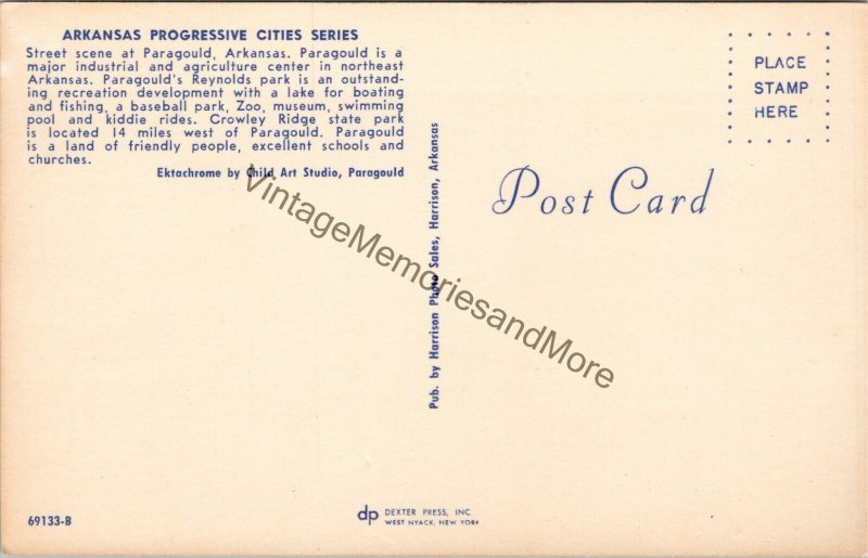 Paragould AR Arkanasas Progressive Cities Series Postcard PC324