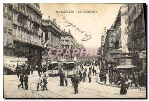 Old Postcard Marseille The Cannebiere