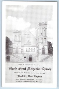 Bluefield West Virginia Postcard Bland Street Methodist Church Exterior c1940s