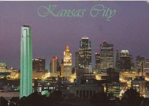 Missouri Kansas City Skyline At Night