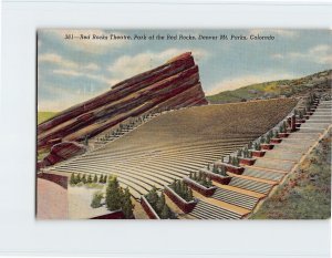 Postcard Red Rocks Theatre, Park of the Red Rocks, Denver Mt. Parks, Colorado