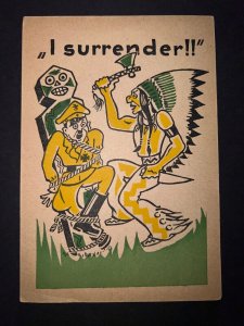 Mint Luxembourg Postcard Germany I Surrender Native American Indian VE DAy