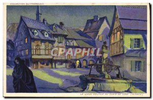 Old Postcard Old Colmar Colmar moonlight