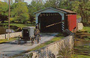 Paradise Bridge and Amish Carriage Lancaster, Pennsylvania PA s 