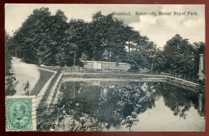 h1917 - MONTREAL Quebec Postcard 1908 Mount Royal Park Reservoir