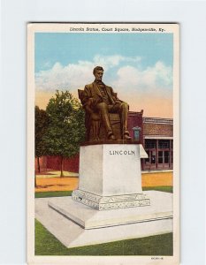 Postcard Lincoln Statue, Court Square, Hodgenville, Kentucky