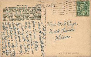 Littleton NH Lee's Hotel Multi View c1940 Postcard 