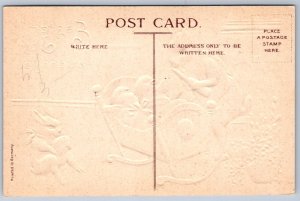 K26/ Easter Postcard Holiday Greetings c1910 Dressed Rabbits 180