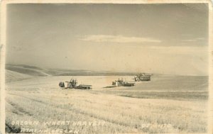 RPPC Postcard: Oregon Wheat Harvest, Athena OR Umatilla County Posted