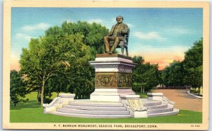 Postcard - P. T. Barnum Monument, Seaside Park - Bridgeport, Connecticut