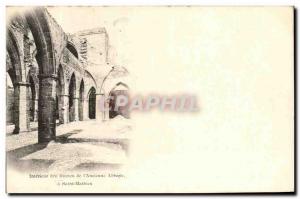 Old Postcard Inside The Ruins From & # 39Ancienne Abbey At Saint Mathieu