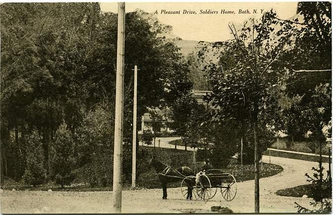 Horse and Buggy - Pleasant Drive near Soldiers Home - Bath, New York DB