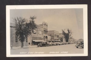 RPPC AURORA NEBRASKA DOWNTOWN STREET SCENE OLD CARS REAL PHOTO POSTCARD