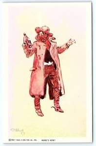 Postcard A/S 1952 Trail's End Artist Charles M Russell Heres How Cowboy Drinking