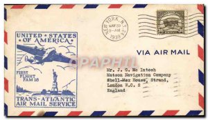 Letter USA FAM 1st Flight 18 to New York london May 20, 1939