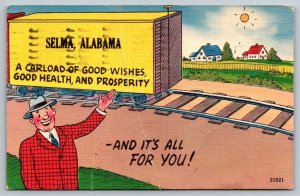 Selma, Alabama - A Carload of Good Wishes - 1955  - Postcard