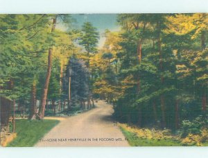 Linen NATURE SCENE Henryville - Near Stroudsburg & Mount Pocono PA AD4089