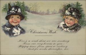Christmas - Sweet Children Snow Covered Hats & Coats Gartner & Bender PC