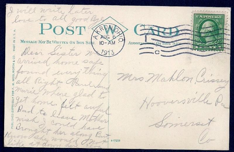 First Baptist Church Akron Ohio used c1916