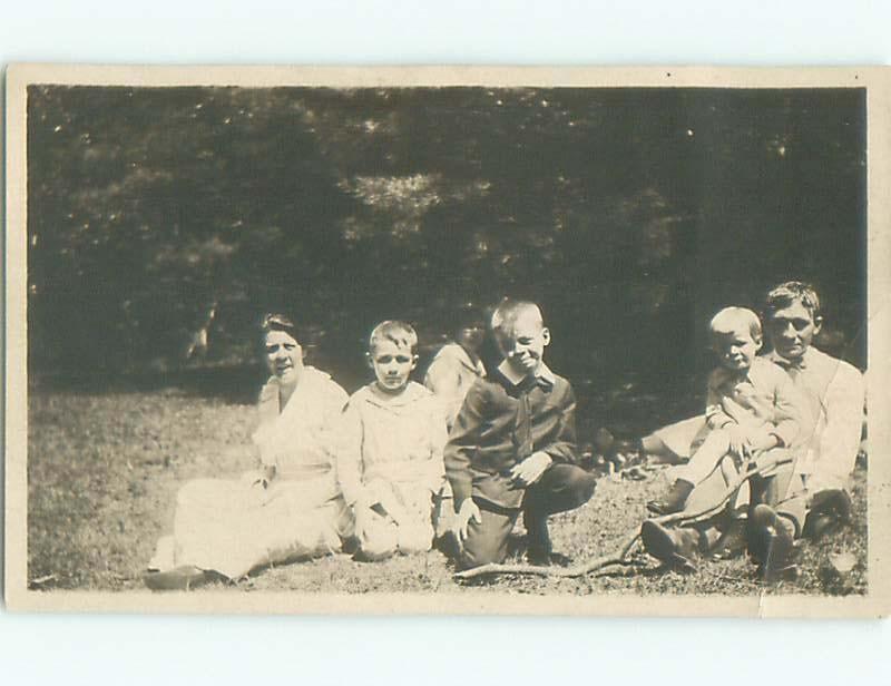 Old rppc GROUP OF PEOPLE Great Postcard AB1281