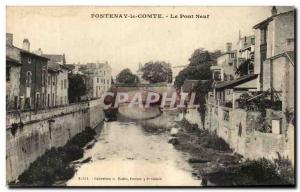 Old Postcard Fontenay le Comte The new bridge