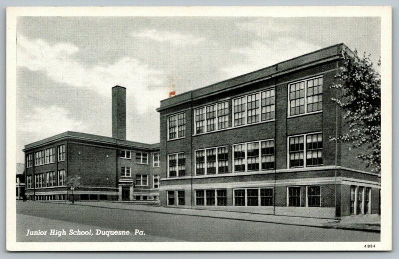 Duquesne Pennsylvania~Junior High School~1944 CT Photo Finish B&W Postcard 