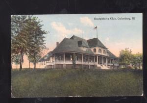 GALESBURG ILLINOIS SOANGETAHA CLUB VINTAGE POSTCARD CANTON KANSAS