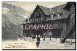 Postcard Old Route Grenoble Briancon Grand Galibier (3242 m) seen Lautaret