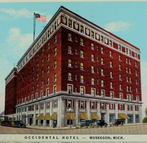 Vintage Occidental Hotel - Muskegon, Mich. Postcard P47