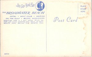 1950s Interior View Broadwater Beach Hotel Biloxi MS Postcard