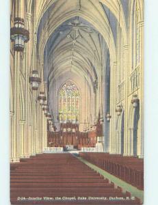 Unused Linen CHAPEL AT DUKE UNIVERSITY Durham North Carolina NC L4420