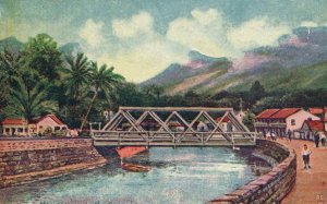 Suburbs Seaport Island Oahu Picturesque Homes Bridge Honolulu Hawaii HI Postcard