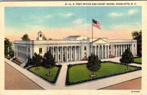 Postcard COURT HOUSE SCENE Charlotte North Carolina NC AN0300