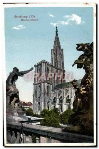 Old Postcard Strasbourg I Els Munster Südseite