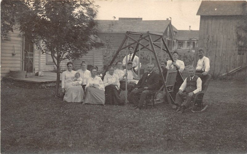 J4/ Frankfort Michigan RPPC Postcard c1910 Family Swing  7