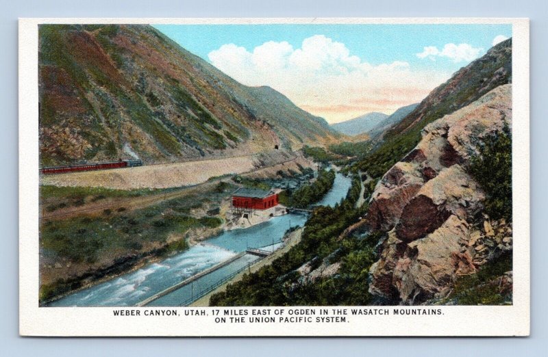 Weber  Canyon Utah UT  Union Pacific Railway UNP WB Postcard J16