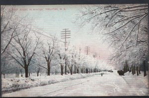 Canada Postcard - Street Scene in Winter, Halifax, Nova Scotia  U1191