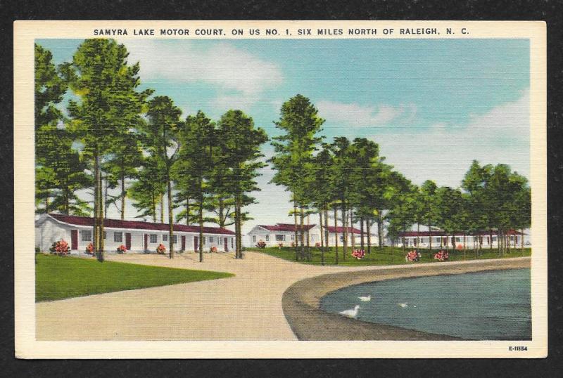 Driveway View Samyra Lake Motor Court Raleigh North Carolina Unused c1930s