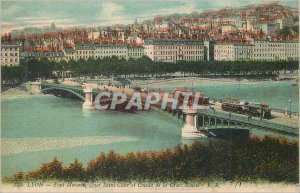 Old Postcard Pont Morand Lyon Quai Saint Clair Coteau de la Croix Rousse Tramway