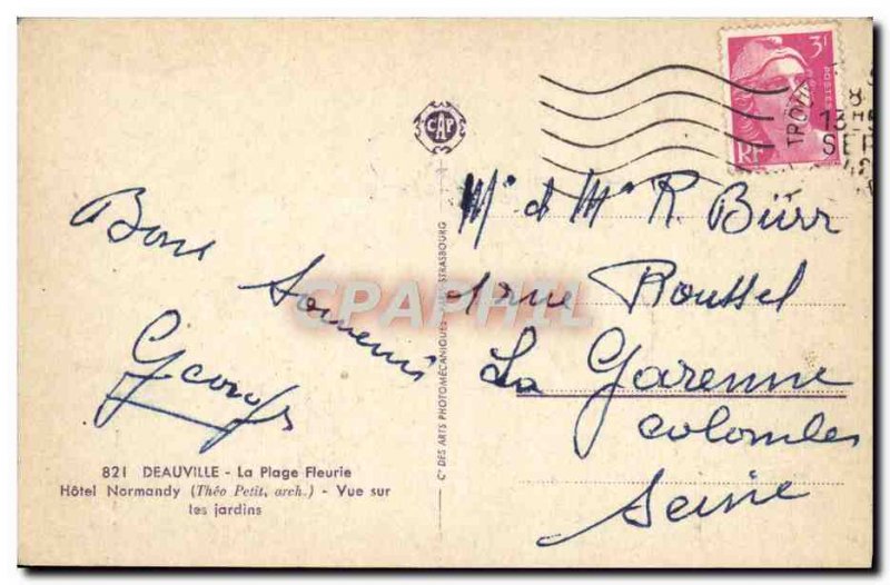 Old Postcard Deauville La Plage Fleurie Hotel Normandy