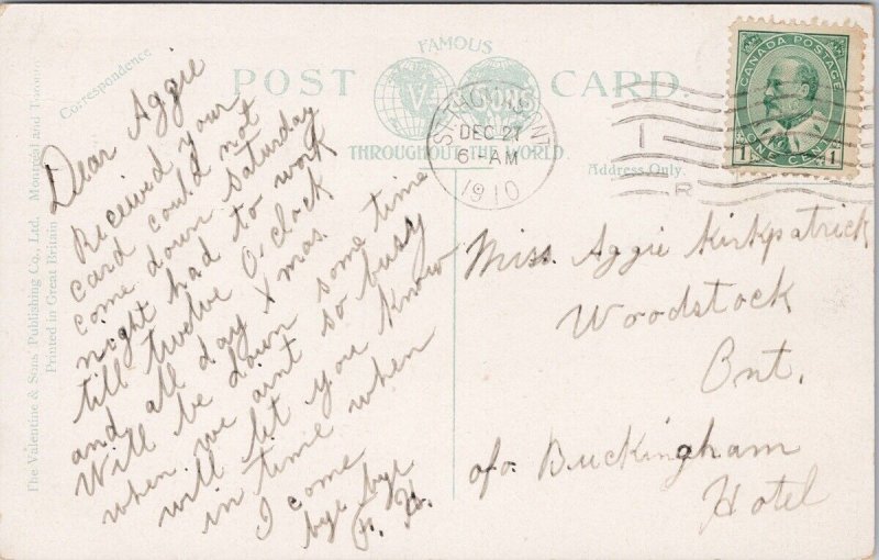 St Thomas Ontario Talbot Street looking West Full Moon ON c1910 Postcard H37