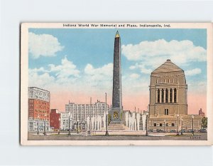 Postcard Indiana World War Memorial and Plaza, Indianapolis, Indiana