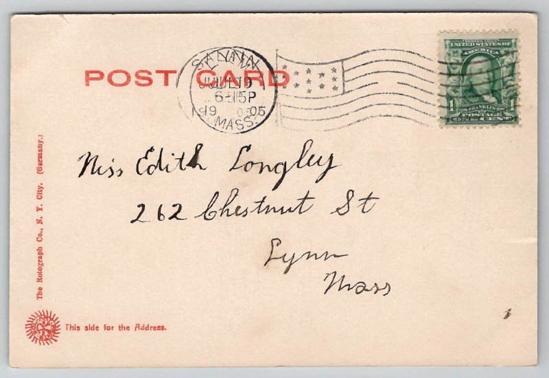 Salem Mass Old Bakery 1905 Man Buildings Adv Massachusetts Postcard L29