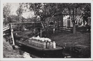 Netherlands Giethoorn Melkvervoer Vintage Postcard C140